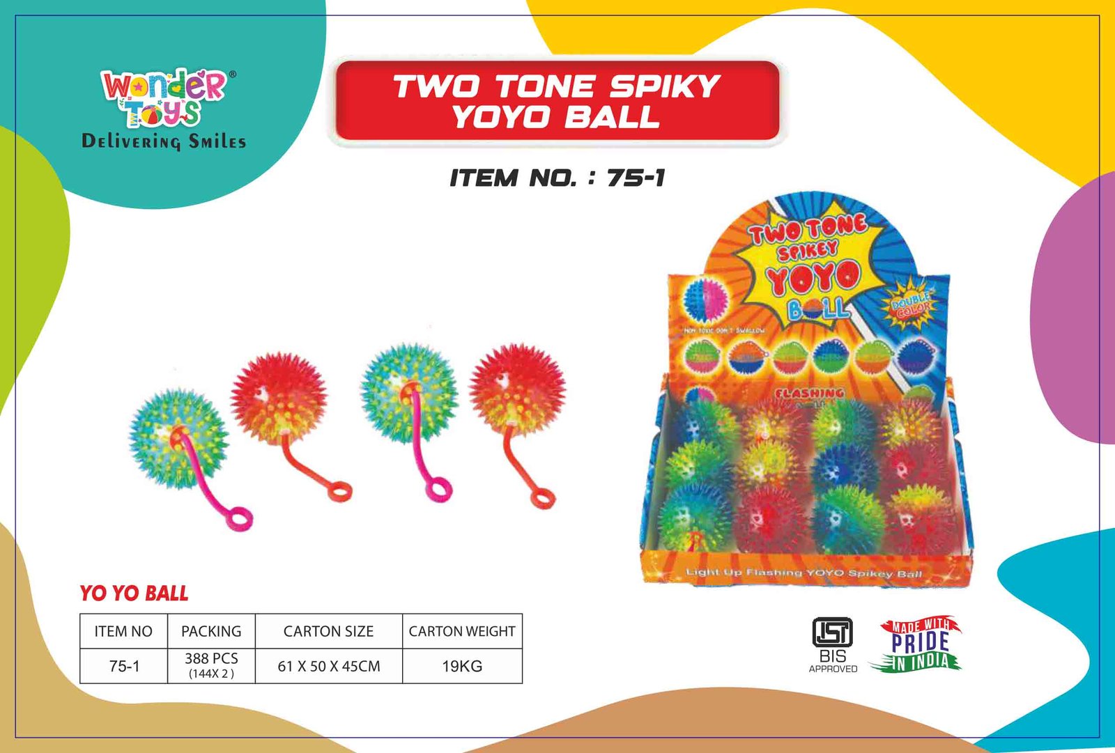 Two Tone Spiky Yoyo Ball