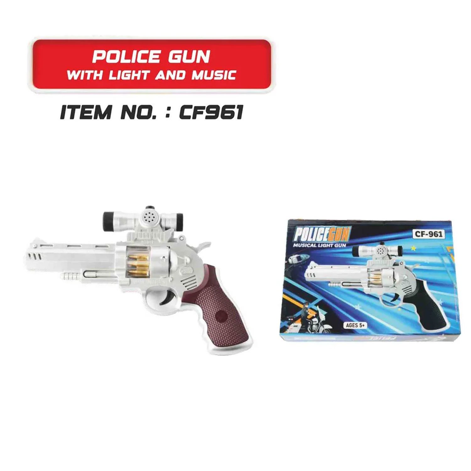 Police Gun With Light And Music