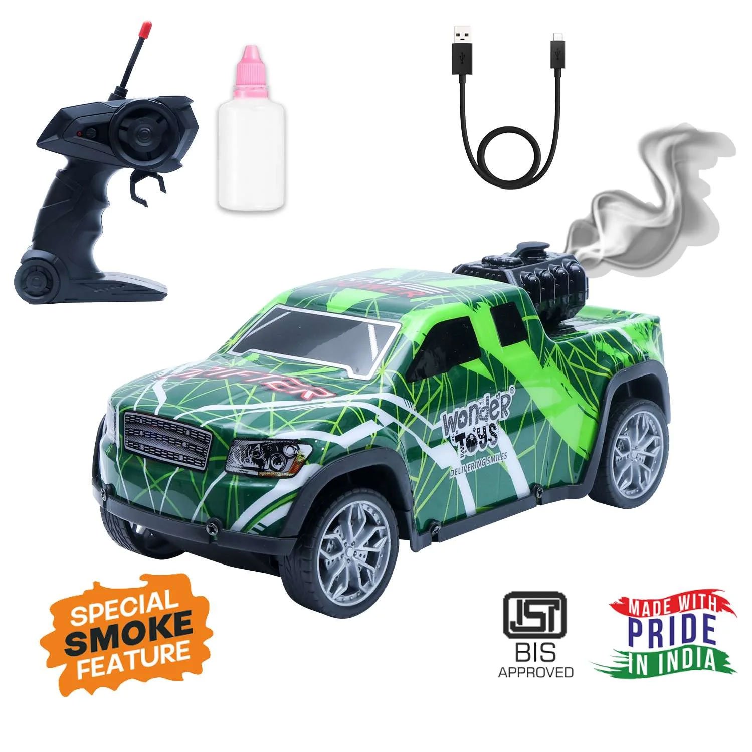 Off Road Chase Colorful Light Car Green