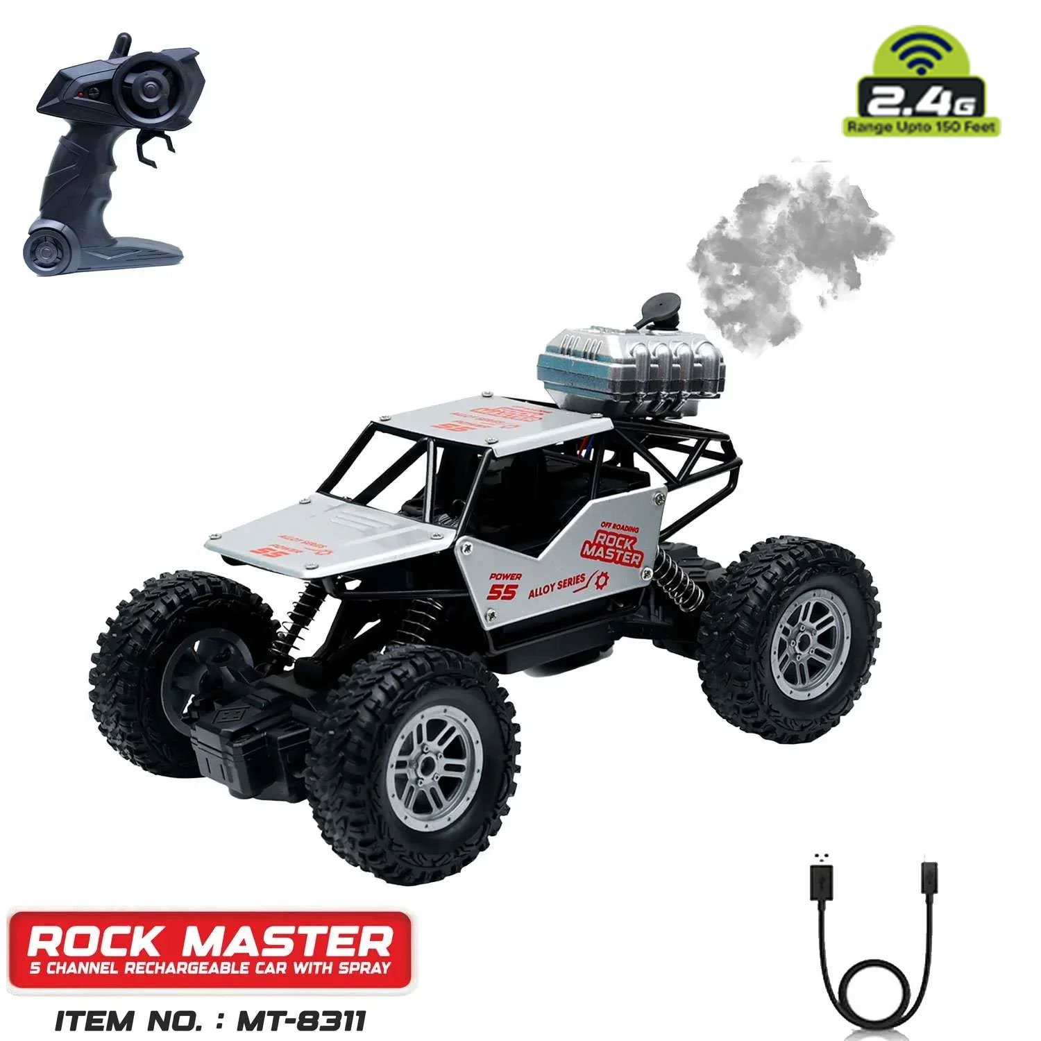 Rock Master/Crawler with Smoke Function Car Silver