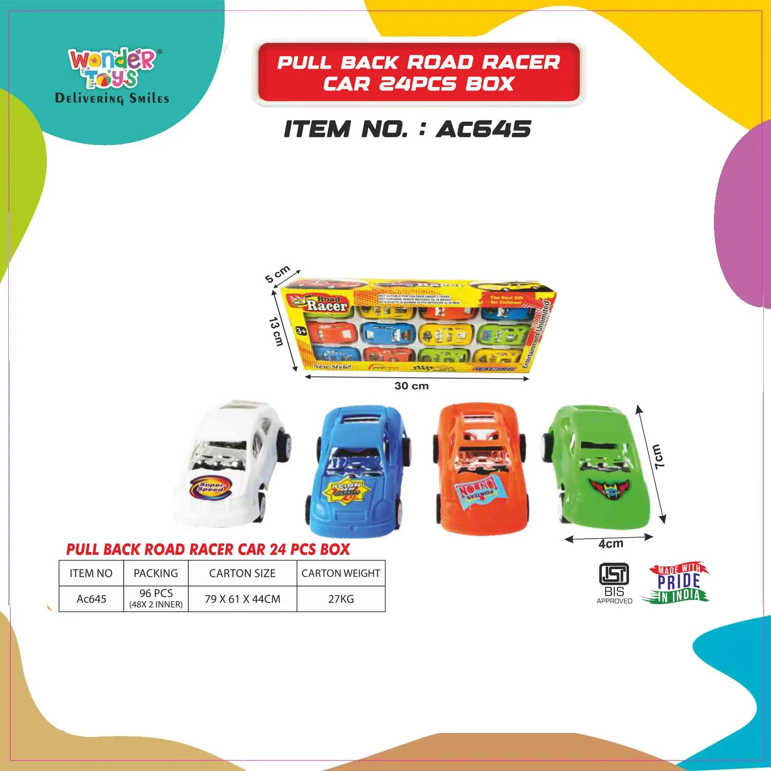 Pull Back Road Racer Car 24PCS Box