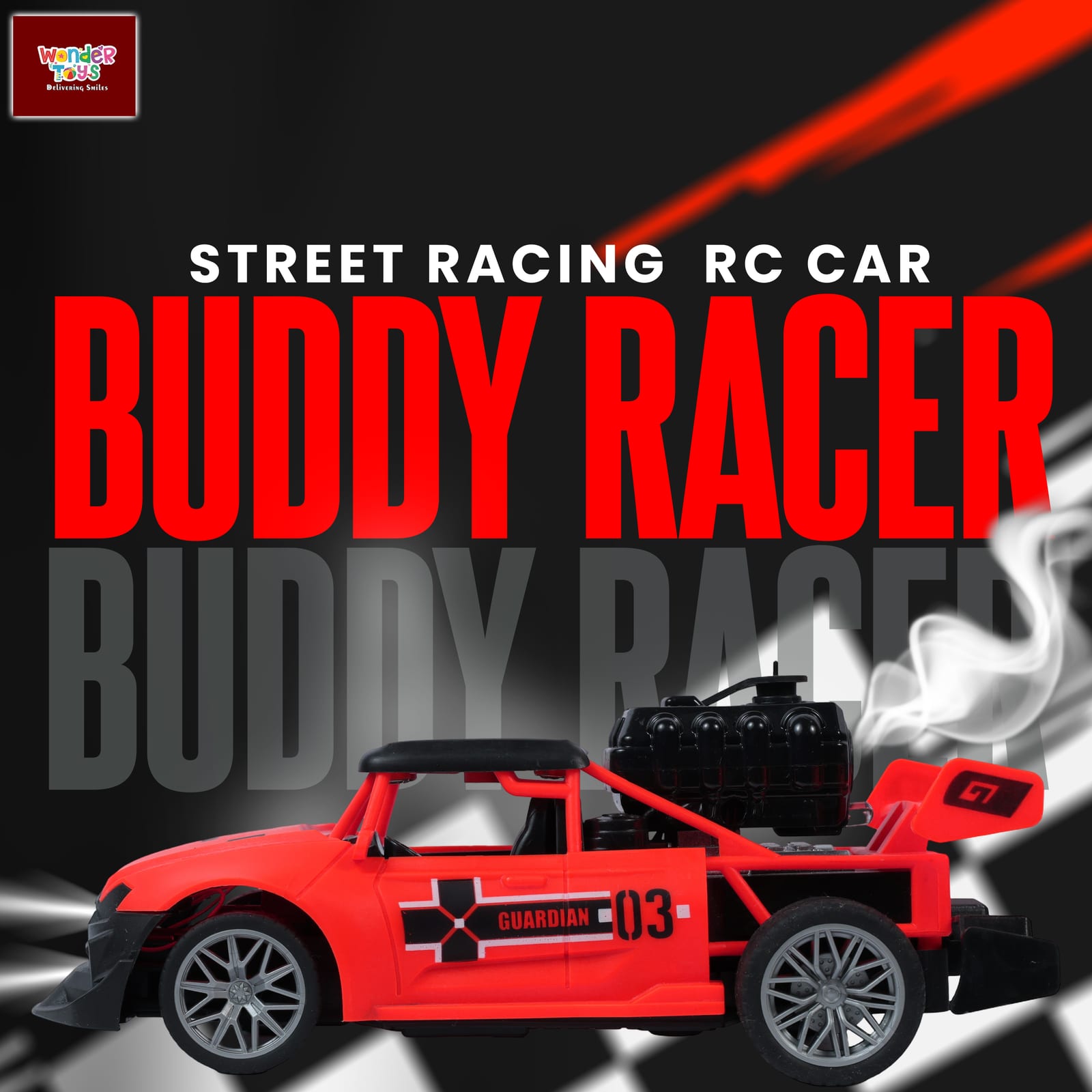 Buddy Racer Street Racing RC Car with Smoke
