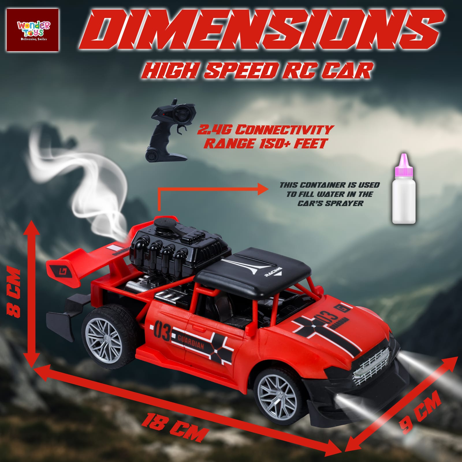 Buddy Racer Street Racing RC Car with Smoke