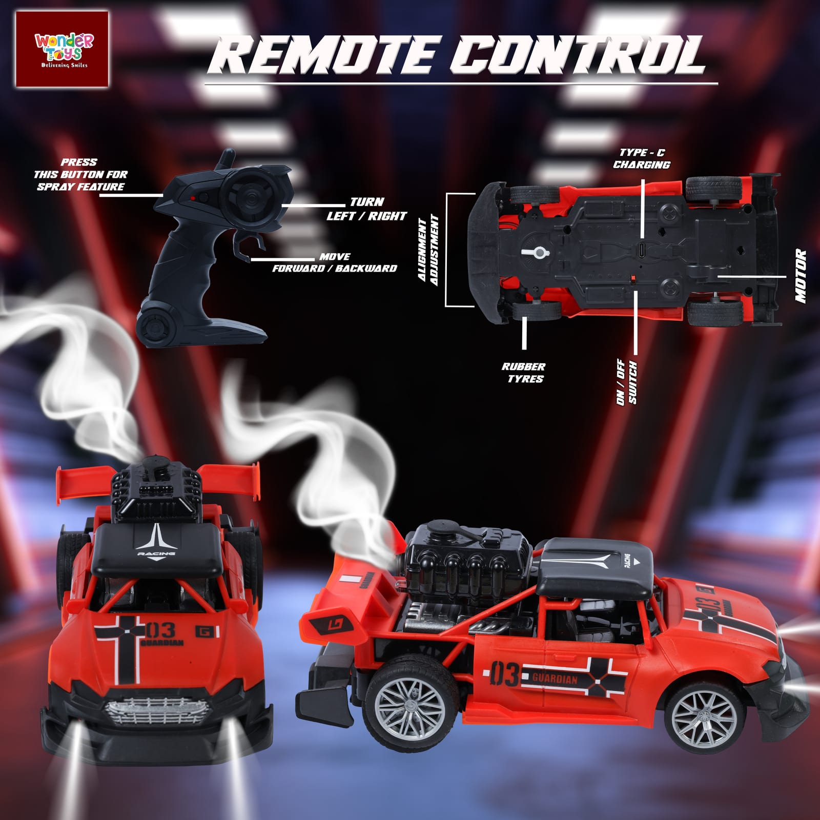 Buddy Racer Street Racing RC Car with Smoke
