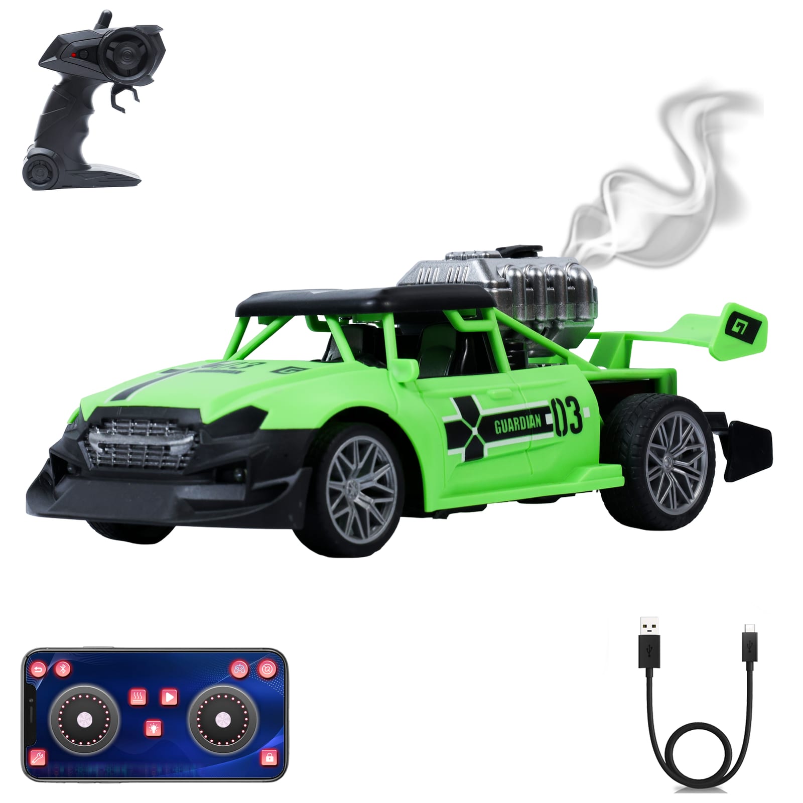 Buddy Racer Street Racing RC Car with Smoke