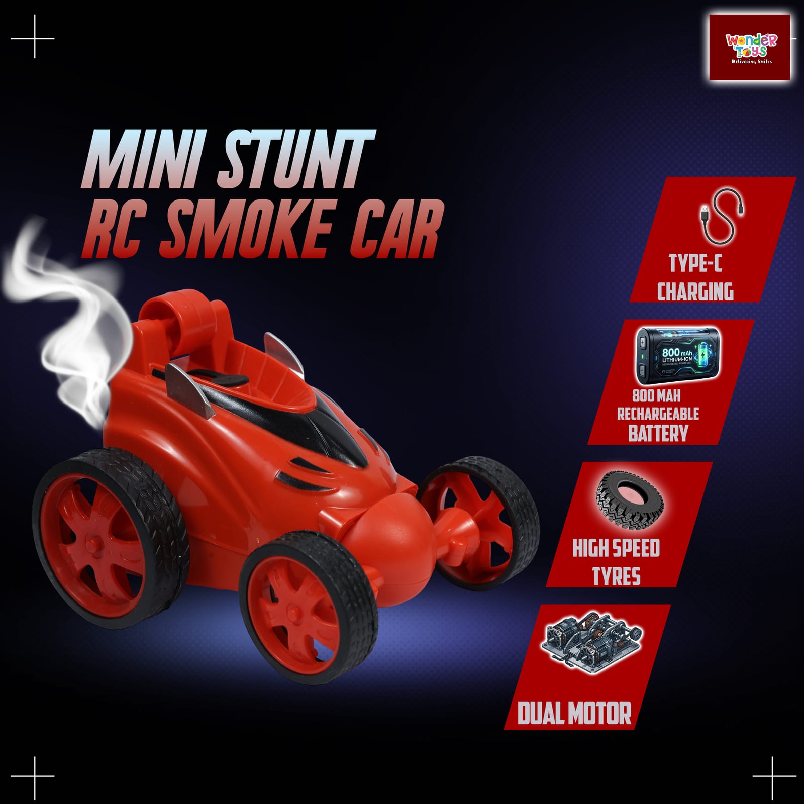 Mini Stunt RC Smoke Car