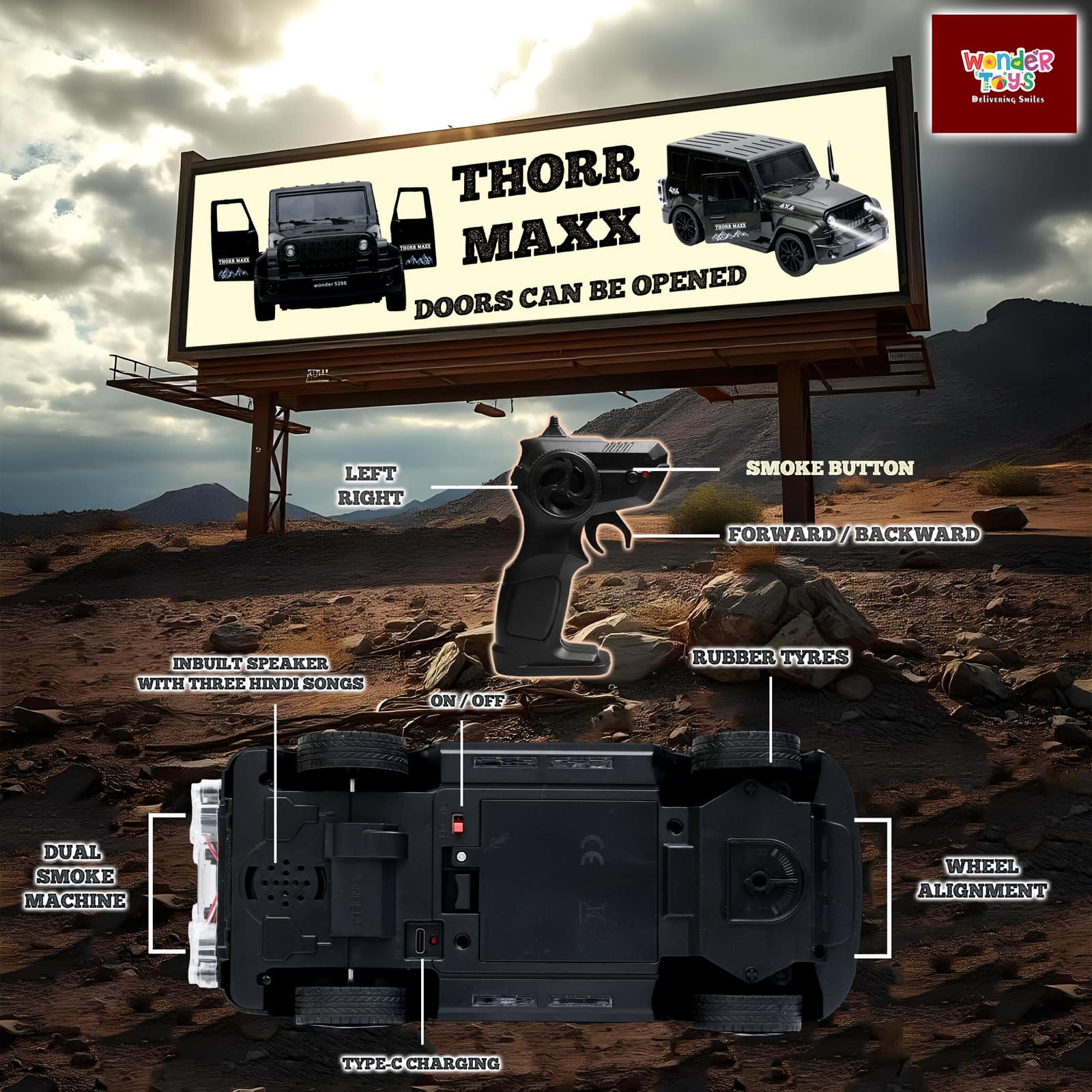 Rechargeable Thar Toy Car with Music
